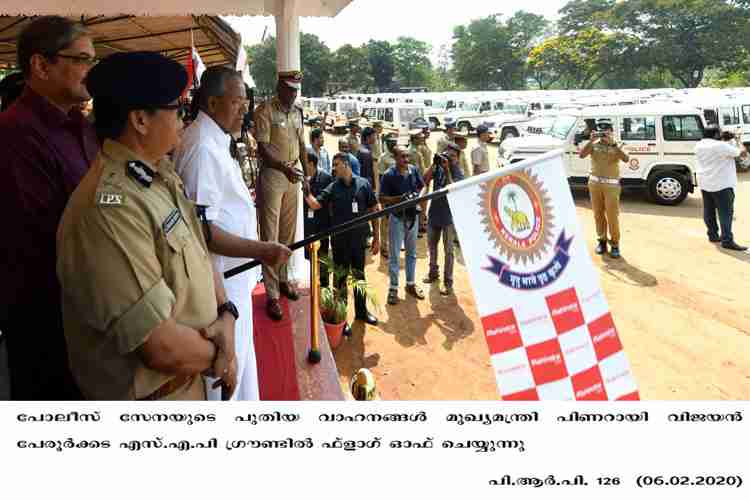 Chief Minister Pinarayi Vijayan flags off new police vehicles2020
