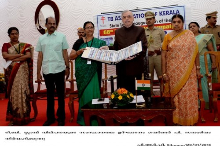 Governor P. Sathasivam inaugurating TB stamp sale