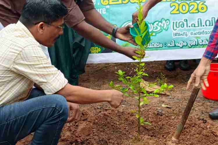 വനം വന്യജീവി വകുപ്പ് ജില്ലാ സോഷ്യല്‍ ഫോറസ്ട്രി ഡിവിഷന്റെ ആഭിമുഖ്യത്തില്‍ ലോക പരിസ്ഥിതി ദിനാചരണത്തിന്റെ ജില്ലാതല ഉദ്ഘാടനവും തൈ നടീലും കൽപ്പറ്റ മുൻസിപ്പാലിറ്റി ചെയർമാൻ പി വിശ്വനാഥൻ നിർവഹിക്കുന്നു