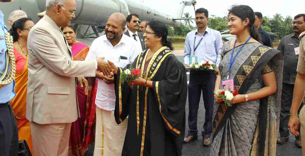 President of India Sri. Ram Nath Kovind at Kuttanellur Helipad on 07.08.2018