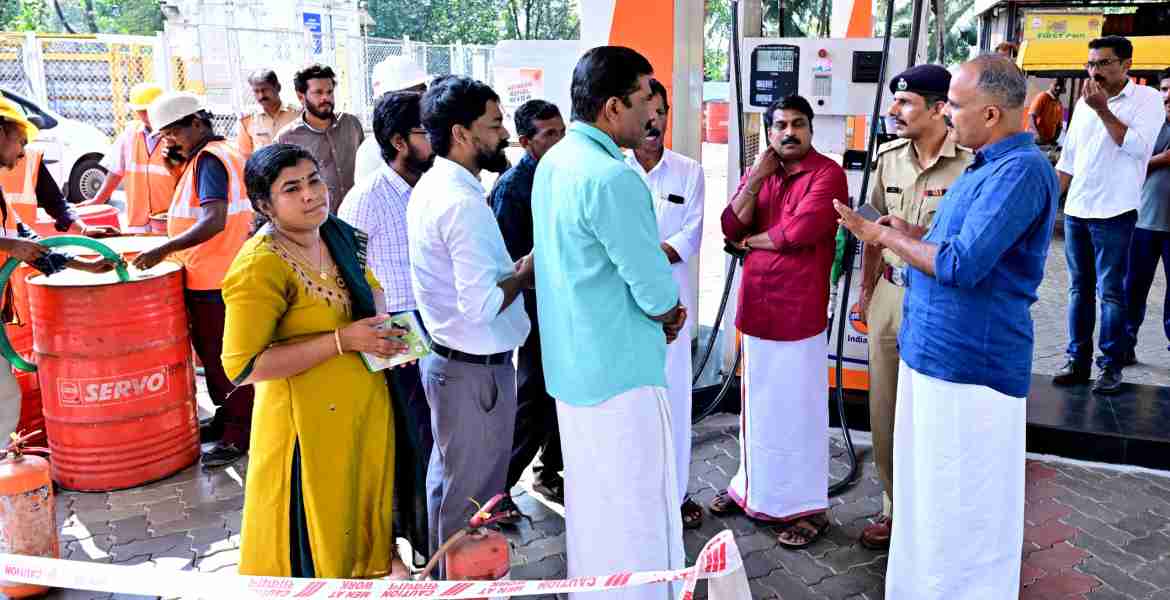 കിണറുകളിലെ ഇന്ധന സാനിധ്യം : ടാങ്കുകളുടെ സമ്മർദ്ദ പരിശോധന നടപടികൾ തുടങ്ങി 