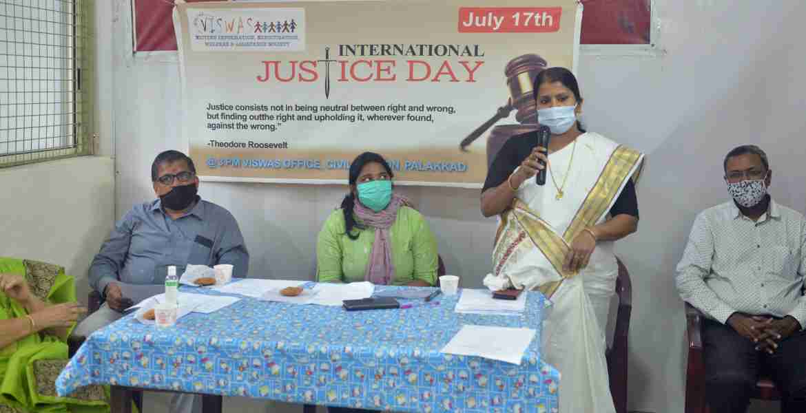 വിശ്വാസിന്റെ നേതൃത്വത്തില്‍ സംഘടിപ്പിച്ച അന്തര്‍ദേശീയ നീതി ദിനം സബ് ജഡ്ജ് വി.ജി. അനുപമ ഉദ്ഘാടനം ചെയ്യുന്നു.