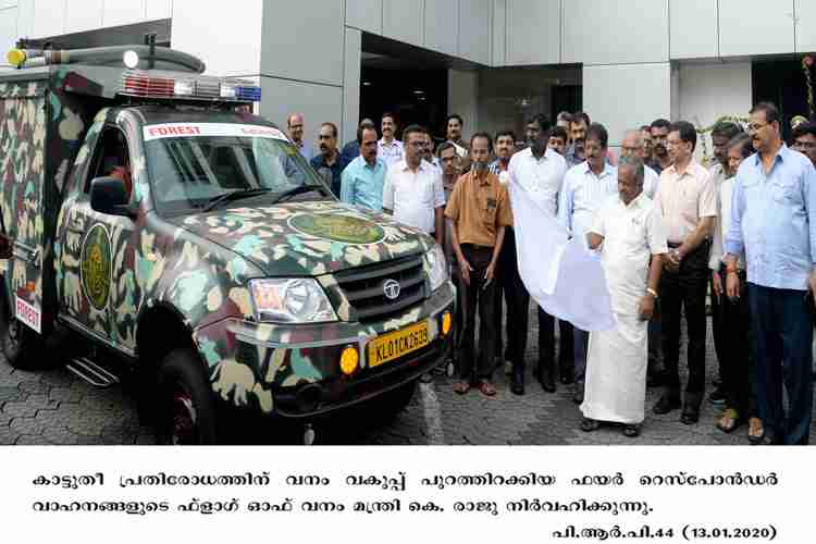 Kerala Forest Minister K. Raju flags off Fire responder vehicles